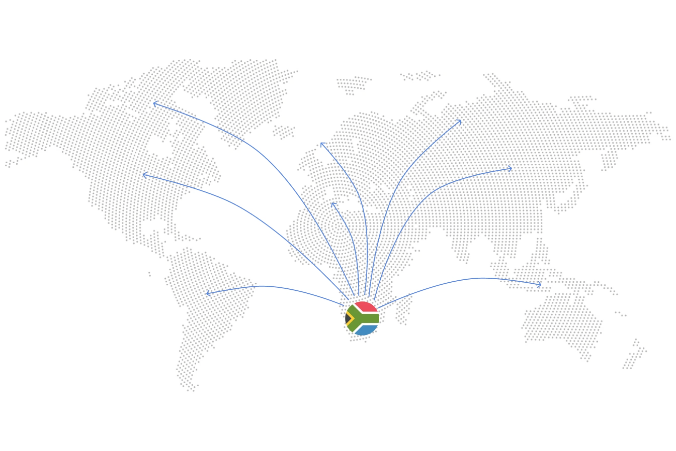 South African IT outsourcing team collaborating with a global business