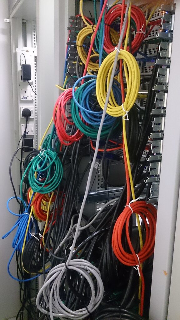 Certificate lifecycle management in practice: network cables patched into equipment in a server room