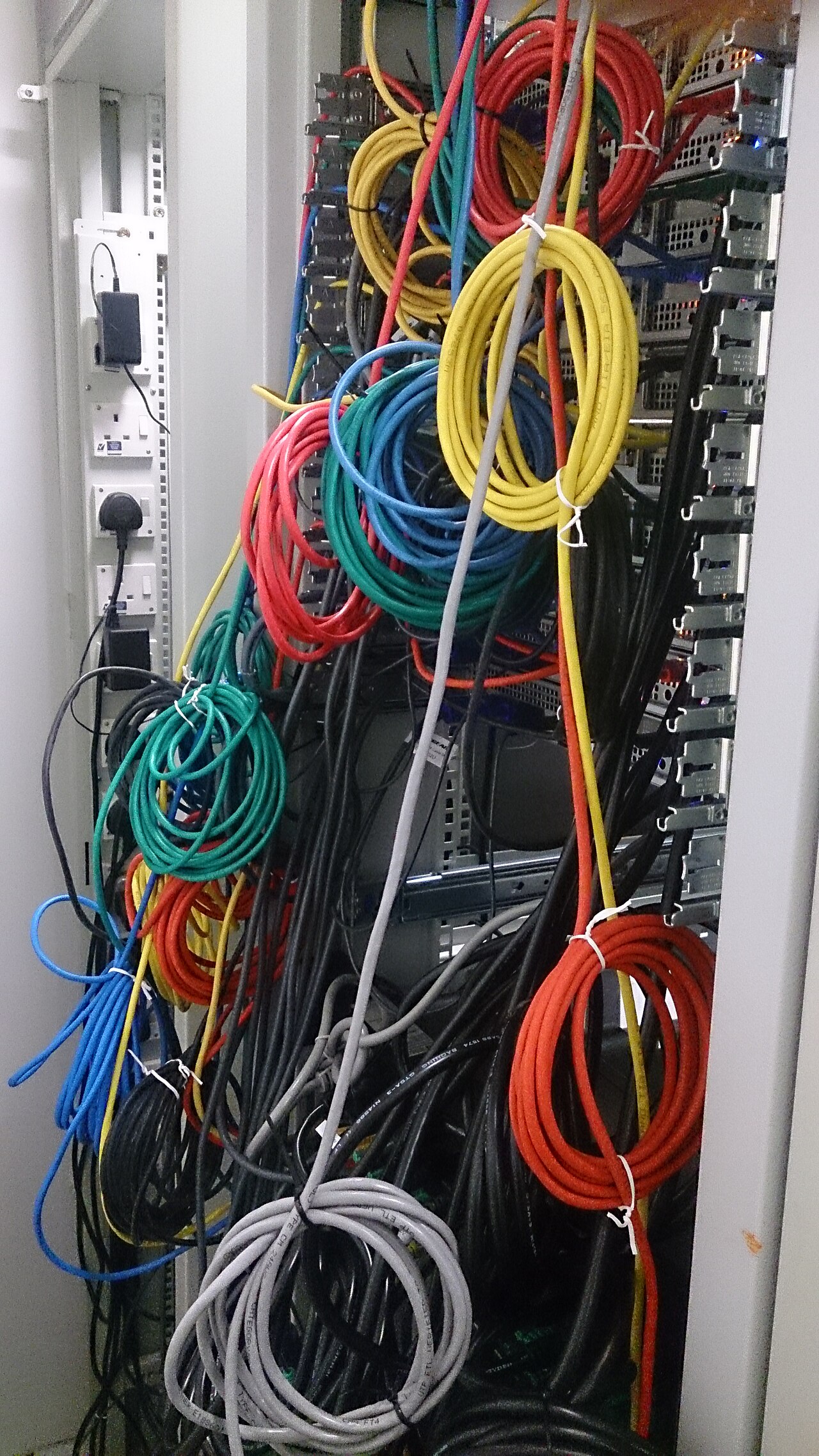 Certificate lifecycle management in practice: network cables patched into equipment in a server room